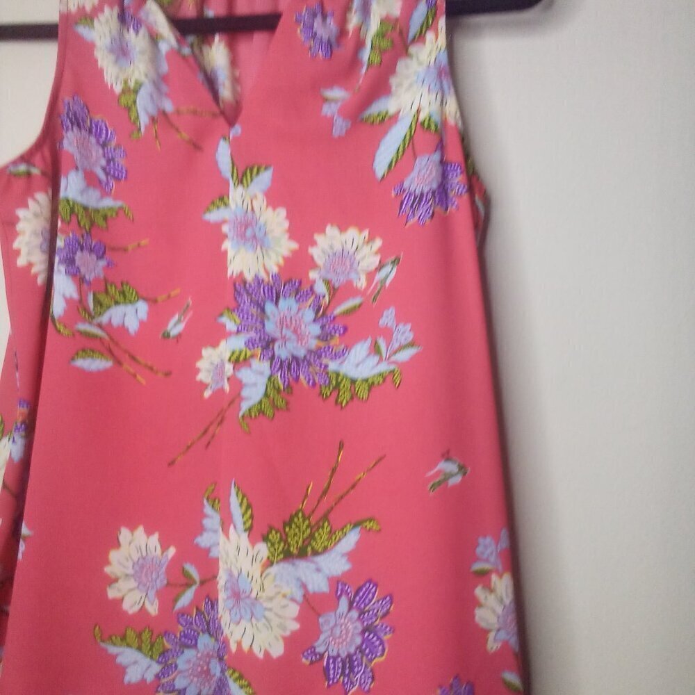 Rose & Olive Blouse Shirt XS Women Sleeveless Floral Print Colorful - Picture 9 of 16